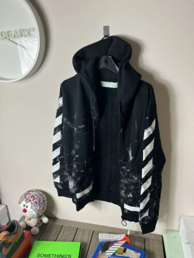 Pre-owned Off-white Zip Up Galaxy Hoodie