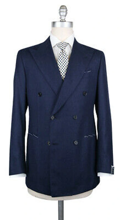 Pre-owned Luigi Borrelli Navy Blue Wool Blend Solid Suit - (lb200770r7)