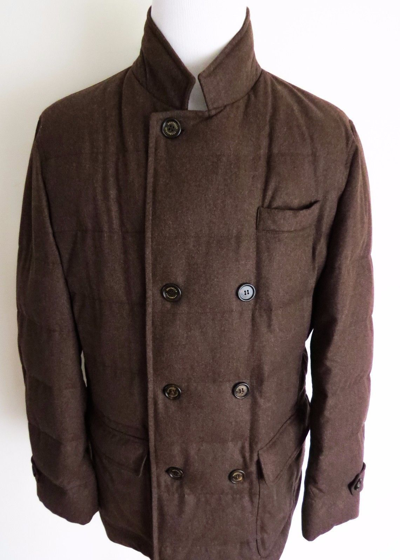 Pre-owned Brunello Cucinelli $4370  Dark Brown Goose Down Padded Puffer Jacket Coat 2xl Xxl