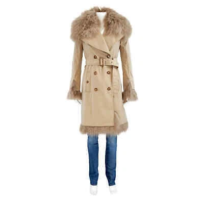 Burberry double breasted shearling deals coat