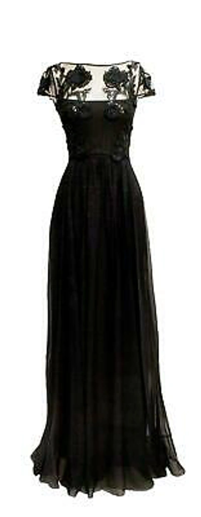 Pre-owned Temperley London Long Magnolia Dress In Black