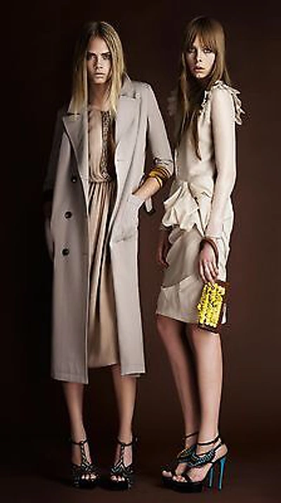 Pre-owned Burberry Prorsum $3,095  6 8 40 Patch Pocket Draped Trench Coat Jacket Women Gift In Gray