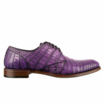 Pre-owned Dolce & Gabbana 4750€ Crocodile Leather Derby Shoes Napoli Good Year Lila 08843 In Purple