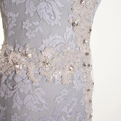 Pre-owned Olvi's Olvi`s Lace And Crystal Dress In Gray