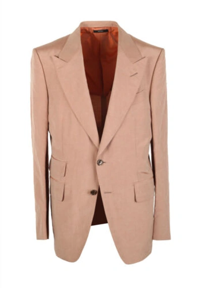 Pre-owned Tom Ford Shelton Beige Sport Coat In Silk Blend Size 50 It / 40r U.s. Wi...