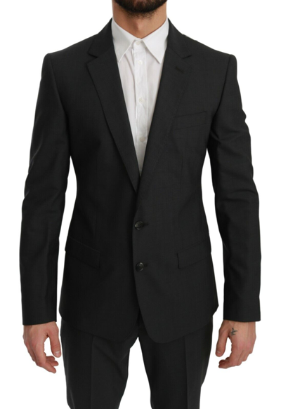 Pre-owned Dolce & Gabbana Suit Martini Wool Gray Slim Fit 2 Piece Eu48/ Us38 / M Rrp $2600