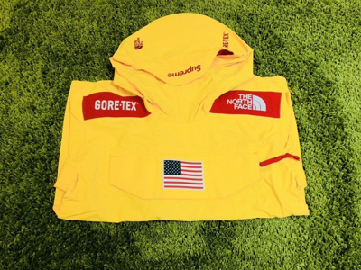 Pre-owned Supreme S/s 2017 The North Face Gore-tex Pullover (yellow) Box Logo