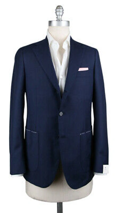 Pre-owned Luigi Borrelli Navy Blue Wool Solid Sportcoat - (gusb209371)