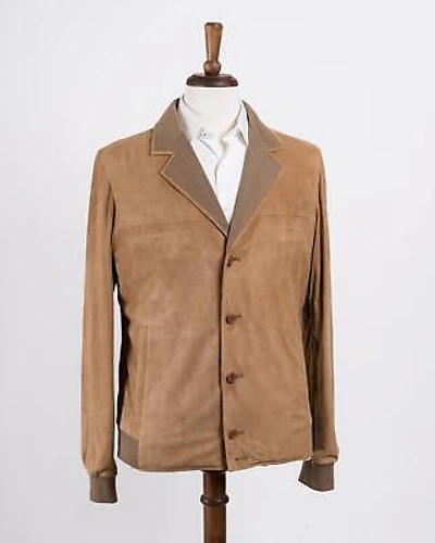 Pre-owned Loro Piana Maremma Short $6,500 Soft Goatskin Leather Bronze Brown Jacket Coat M