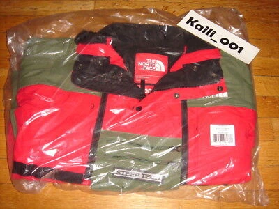 Pre-owned The North Face Supreme  Steep Tech Jacket Olive Red Fleece S/s 16 Hooded Black B