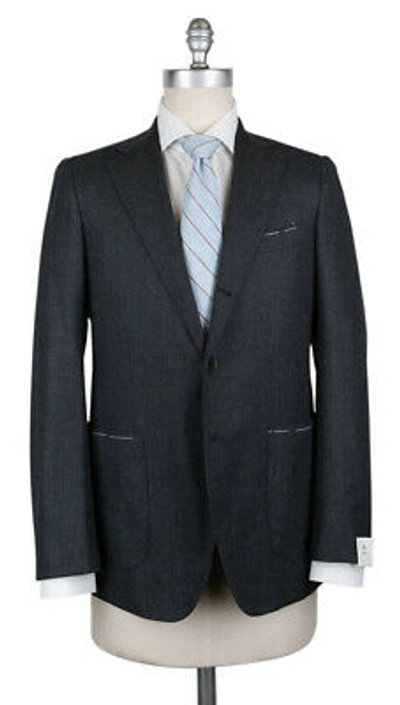 Pre-owned Luigi Borrelli $4200 Borrelli Charcoal Gray Wool Solid Suit - (2018030813)