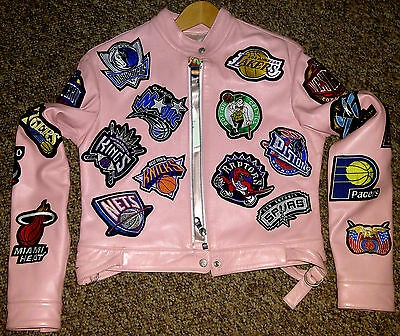 Pre-owned Jh Design Jh:nba Ladies Collage, Italian Lambskin Jacket: Made 2 Order:any Color Any Size In Any Color, Made To Order