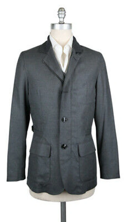 Pre-owned Kiton $6000  Dark Gray Silk Solid Jacket - (kt116174)