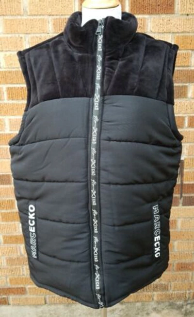Pre-owned Marc Ecko Cut & Sew Black Quilted Jacket Vest Men's Size Large