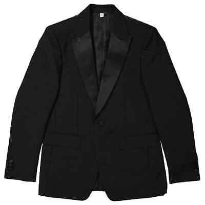 Pre-owned Burberry Men's Black English-fit Rhinestone Mohair And Wool Tailored Jacket,