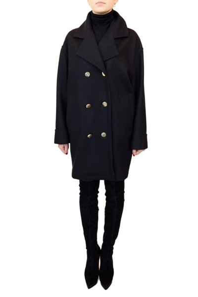 Pre-owned Versace Collection Double Breasted Coat In Black