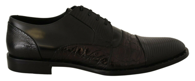 Pre-owned Dolce & Gabbana Shoes Black Leather Exotic Skins Formal Eu39 / Us6 Rrp $2100