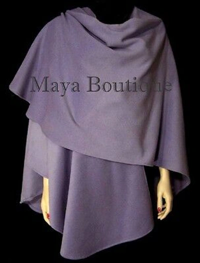 Pre-owned Maya Matazaro Cashmere Cape Ruana Coat Wrap Lavender  Usa Made In Purple