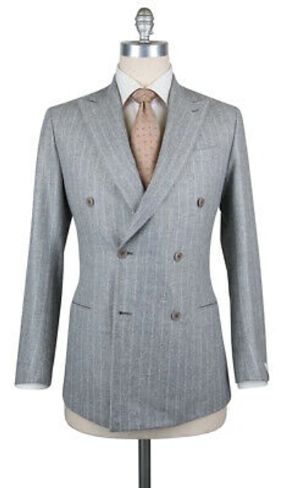 Pre-owned Luigi Borrelli $4200  Gray Wool Striped Suit - 40/50 - (lb4043171r8)