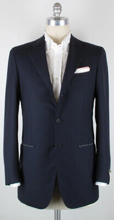 Pre-owned Luigi Borrelli $3600  Navy Blue Sportcoat 46/56