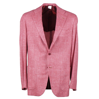Pre-owned Kiton Pink-white Melange Cashmere-silk-linen Sport Coat Classic-fit 40r (eu 50)