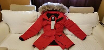 Pre-owned Canada Goose Brand 2022 Grey Label "red"  Trillium Small Arctic Parka Jacket In Sunfire Red