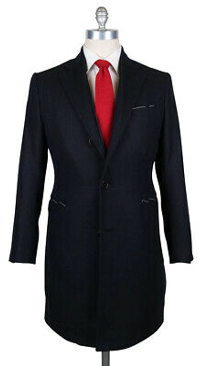 Pre-owned Luigi Borrelli $6300  Midnight Navy Blue Coat - 46/56 - (cumonb901318)