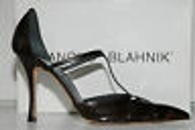 Pre-owned Manolo Blahnik Valon Brown Alligator Crocodile Shoes 40 9.5