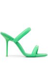 Alexander Wang Julie Padded Nylon Heeled Sandals In Green