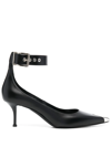 Alexander Mcqueen Woman Pumps Midnight Blue Size 8 Soft Leather In Black