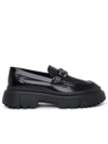 Hogan H543 Moccasins In Brushed Leather In Black