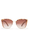 Bcbgmaxazria 56mm Cat Eye Sunglasses In Pearl Gold/ Berry