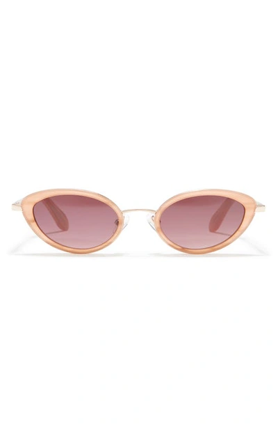 Bcbgmaxazria 49mm Oval Cat Eye Sunglasses In Blush