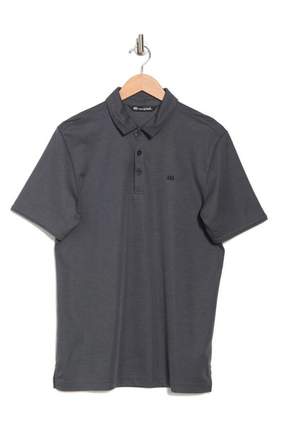 Travismathew Excursion Knit Polo In Heather Black