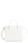 Christian Louboutin Paloma Medium Top Handle In Loubinthesky Leather In Bianco/ Bianco