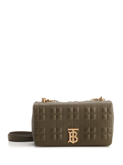 Burberry Lola Quilted Chain Wallet In Green