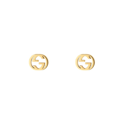 GUCCI GUCCI INTERLOCKING G GOLD EARRINGS
