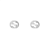 Gucci 18kt White Gold Interlocking G Stud Earrings In Silver-tone