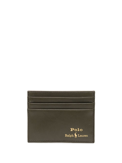 Polo Ralph Lauren Logo-print Leather Cardholder In Green