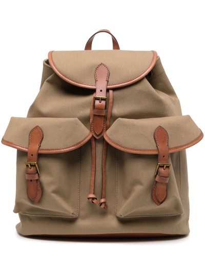 Polo Ralph Lauren Large Foldover Top Backpack In Gelb