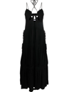 Simkhai Lina Cutout Tiered Crinkled-twill Maxi Dress In Black