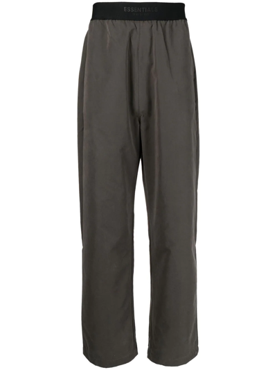 Essentials Straight-leg Trousers In Grey
