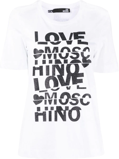 Love Moschino Short Sleeve T-shirt In Weiss