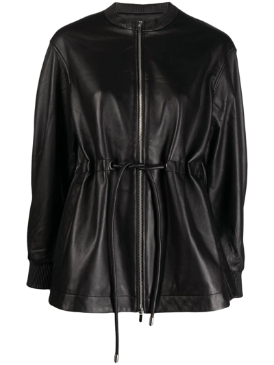 Proenza Schouler White Label Long Sleeve Leather Jacket In Black
