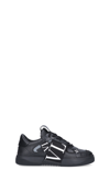 Valentino Garavani Black Leather Vl7n Sneakers In Black
