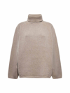 Totême Wool And Cashmere Turtleneck Sweater In Beige Melange