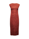 Totême Crinkled Cap Sleeve Habutai Silk Midi Dress In Boody Mary