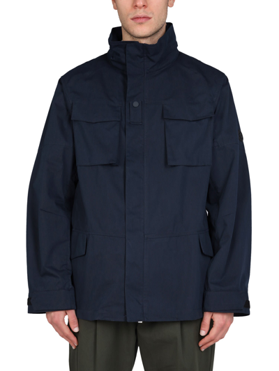 Lardini Double Fabric Jacket In Blue