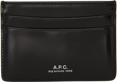 Apc Andre Leather Cardholder In Nero