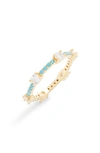 Adinas Jewels By Adina Eden Colored Gemstone X Cz Thin Eternity Ring In Blue